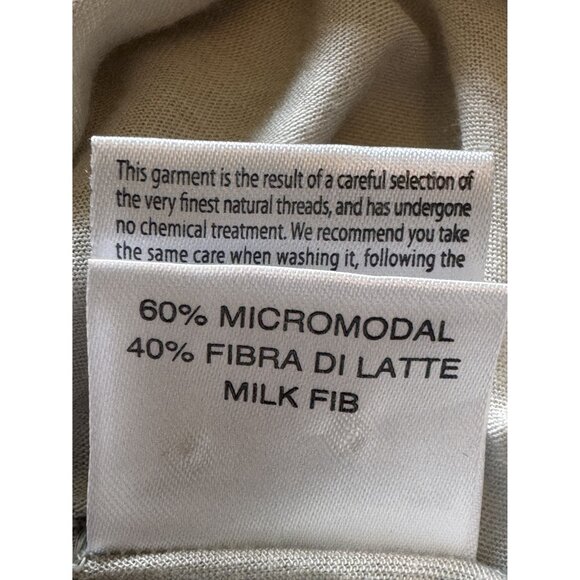Purotatto Made in Italy Long Sleeve Top S 60% Micromodal 40% Milk Fiber Gray - Picture 4 of 11